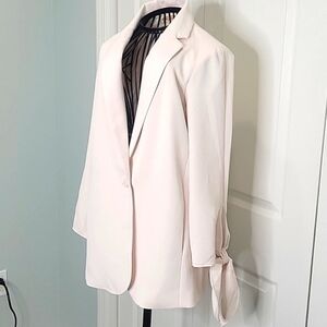 ANTHROPOLOGIE Cartonnier  Pale Pink Blazer with Tie Cuffs Size 2 NWT